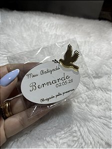 Lembrancinha Batizado Espírito Santo – Ímã Personalizado MDF e Acrílico