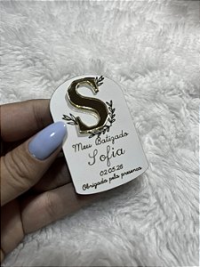 Lembrancinha Religiosa com Inicial – Ímã Personalizado MDF e Acrílico