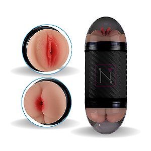 Masturbador Cup 2 em 1 - Vagina e Ânus em Cyber Skin