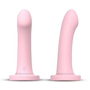 The One - Dildo em Silicone com Ventosa e Vibração - Recarregável - Rosa