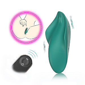 Manta - Vibrador de Calcinha Silencioso com Controle Remoto Recarregável - Verde