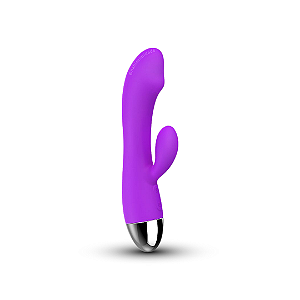 Vibrador de Ponto G e Clitóris em Silicone 12 Vibrações - Recarregável - Roxo - Lançamento