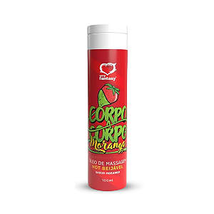 Corpo a Corpo - Óleo de Massagem Corporal Hot Beijável Morango - 100ml