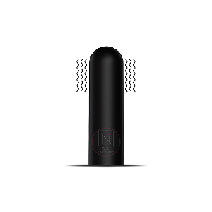 Vibrador Bullet Silicone Aveludado com 10 Vibrações - Recarregável - Preto