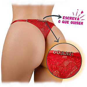 Calcinha Personalizável de Renda com Detalhe de Boquinha na Lateral