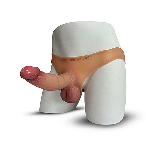 Cinta em Silicone Líquido com Pênis Realista Integrado de 19,5x5cm