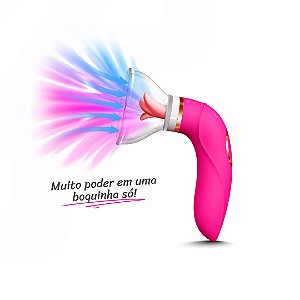 Vibrador de Clitóris com Língua e Sucção - Recarregável - Lançamento