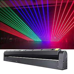 Ribalta 7 Led Rgbw+ 8 Laser Vermelho Tilt