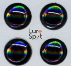 4mm - Preto / Íris preta / Contorno íris prateado