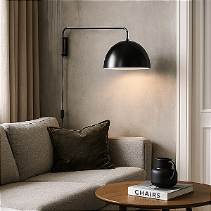 Arandela de Parede Komaco Com Cúpula Articulada