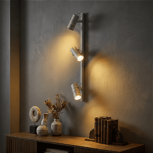 Trilho de Parede Clod Vert 1,50 metros e 3 Spots Direcionáveis