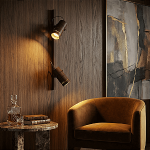 Trilho de Parede Clod Vert 1 metro e 2 Spots Direcionáveis