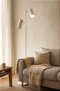 Luminária de Piso Malfatti Com Cúpula Dupla Articulada