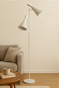 Luminária de Piso Jacoba Com Cúpula Dupla Articulada