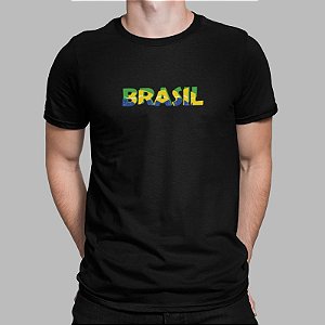 Camiseta Masculina Estampada Manga Curta 100% Algodão - Mistura Brasileira