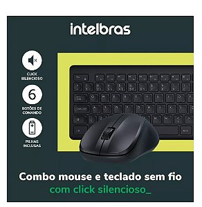 Kit Teclado E Mouse Intelbras Csi50 Sem Fio Preto