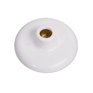 Plafon bocal porcelana e27 branco - Ilumi