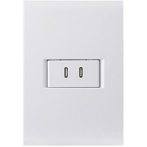 Conjunto 1 Posto com 2 Tomadas USB-C 2 A Tramontina Bivolt Branco