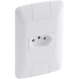 Conjunto 4x2 com 1 Tomada 2P+T Tramontina Aria 10 A 250 V Branco