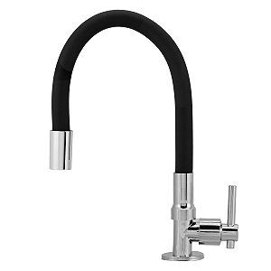 Torneira De Cozinha Flexível Bancada Pia Preta 1/4 De Volta