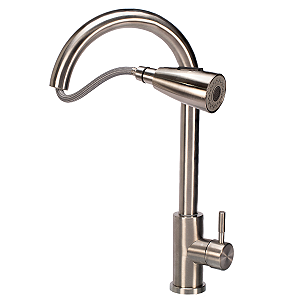Torneira Para Cozinha Gourmet Aço Escovado Inox 2 Jatos 1/4