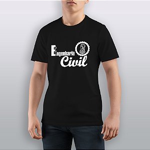 Camiseta Engenharia Civil Malha Algodão Penteado Formandos