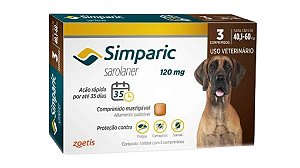 Antipulgas Simparic 40 a 60kg Cães 120mg 1 comprimidos