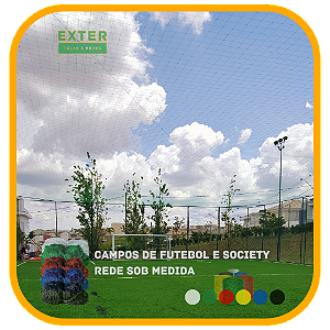 Rede de Proteção Esportiva para Cobertura de Campo/Quadra de Futebol e Society - Fio 2 - Malha 15 cm (Sob Medida)