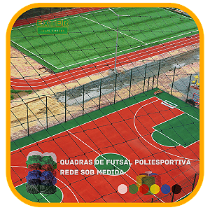 Rede de Proteção Esportiva para Cobertura de Quadra de Futsal Poliesportiva - Fio 2 - Malha 10 cm (Sob Medida)