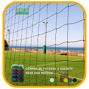Rede de Proteção Esportiva para Lateral e Fundo de Campo/Quadra de Futebol e Society - Fio 4 - Malha 15 cm (Sob Medida)