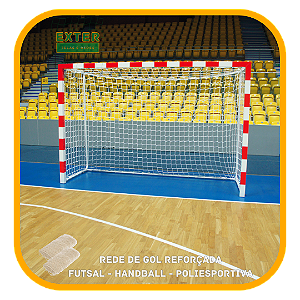 Rede de Gol para Futsal, Salão, Handball, Poliesportiva, Fio 10, Malha 10cm, Reforçada (PAR)