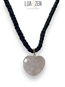 Colar Coração Quartzo Rosa