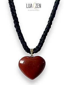 Colar Coração Jaspe Vermelho