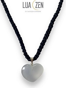 Colar Coração Quartzo Opalado