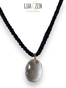 Colar Oval Quartzo Fumê