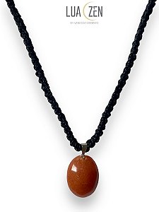 Colar Oval Quartzo Laranja