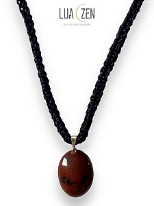 Colar Oval Obsidiana Mahogany