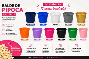 BALDE DE PIPOCA 1,5 LITROS LISO