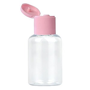 FRASCO 30 ML DE PLÁSTICO TAMPA FLIPTOP ROSA.