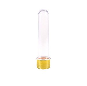 TUBETE 13 CM TAMPA PLÁSTICA -  DOURADO