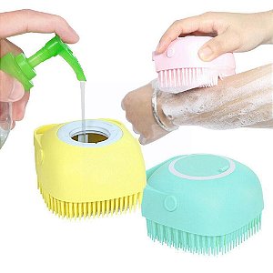 Esponja De Banho Silicone Com Dispenser Massageador