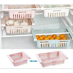 Organizador de Geladeira Portátil Armazenamento Ajustável