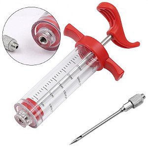 Seringa Injetora De Temperos Agulha Vazada Culinária 30 ml