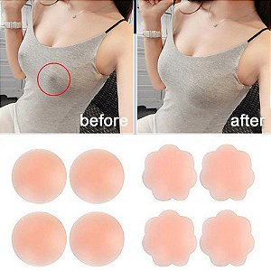 Adesivo de Peito Esconde Mamilo Tapa Bico Seios Peito Aureola Silicone 1 Par