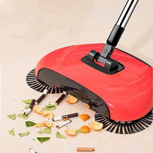 Vassoura Feiticeira Magica Mop Inteligente Giratória 360 Cerdas Giratórias Recolhe Armazena Resíduos Varre Aspira Coleta Lixo