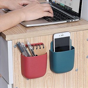 Suporte Multiuso De Parede Para Celular Controle Plástico Para Carregar Adesivo Organizador Sem Furo