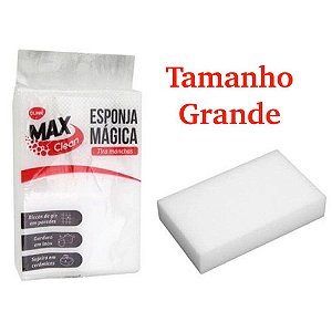 Esponja Mágica Max Clean Branca Tira Manchas Limpa Riscos Clink Limpeza Profunda Bucha De Melamina Multiuso
