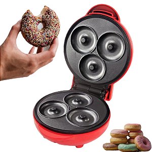 Máquina De Donuts Elétrica 110v Fazer Rosquinhas Portátil Assadeira Compacta Antiaderente Doce Confeitaria Café Da Manhã