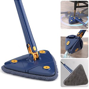 Esfregão Triangular Estendida 360  Mop RodoTwist Xmop Giratório Lava E Seca Com Extrusão Microfibra Multiuso Limpeza de Piso Cozinha Limpa