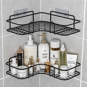 Suporte Para Shampoo Banheiro De Canto Prateleira Organizador Sem Furar Parede Adesivo Box Banho Chuveiro Cozinha Inox Triângulo